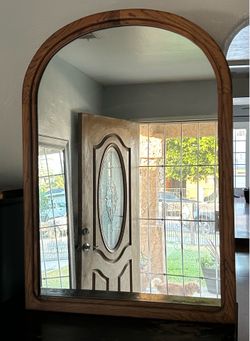 Arch Wood Wall Mirror