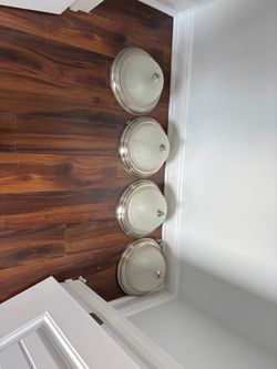 Brushed Nickel Flush Mount Ceiling Lights – Set of 4