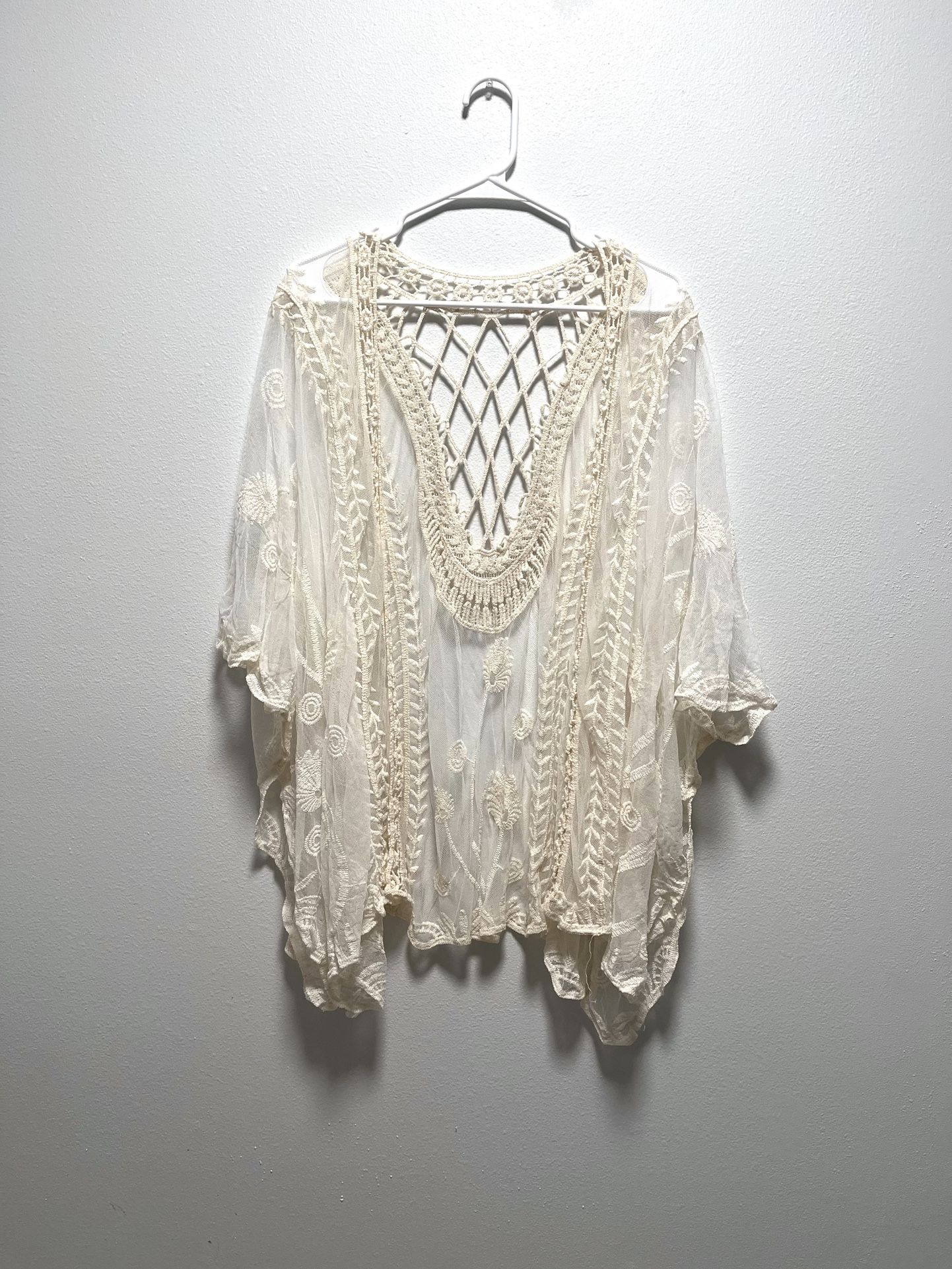 Apricot Crochet Lace Beach Cover Up