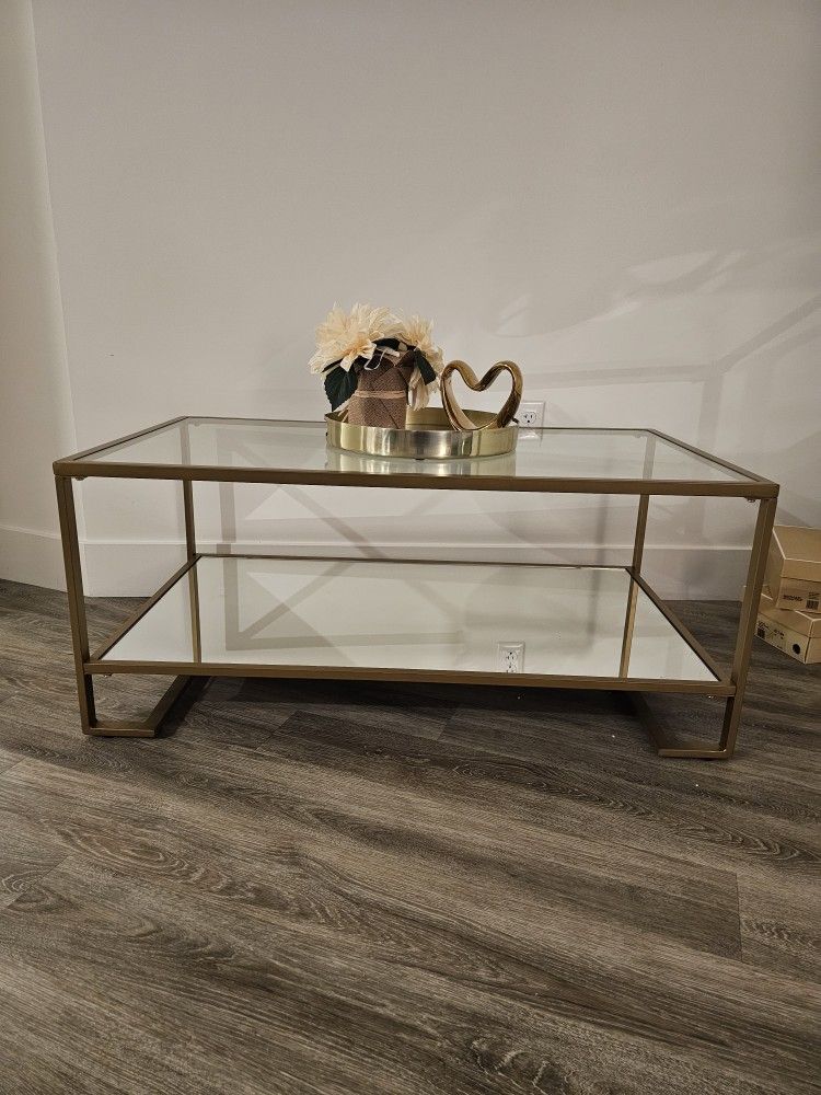 Gold Mirror Glass Coffee Table 