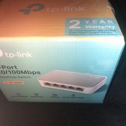 New, 5-Port 10/100 Mbps DESKTOP SWITCH, new In Box, Never Opened,  Don't Need,  No Receipt 