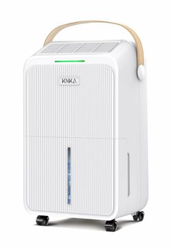 KNKA 2500 Ft² Max 34 Pints Dehumidifier for Basement with Drain Hose, White Dehumidifiers for Home, Bedroom, Bathroom, Large Room, Three Modes, Intell