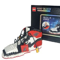 Handcrafted Air Jordan 1 "Black Toe" AJ Bricks Sneakers Building Blocks Bricks Sneaker Building Puzzle Sneaker Block Birthday Gift
