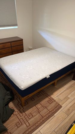 Wood Bed Frame + Memory Foam Mattress
