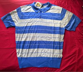 Lowrider Charlie Brown Men's Polo Shirt Royal Blue/Grey Chicano Cholo Size XL