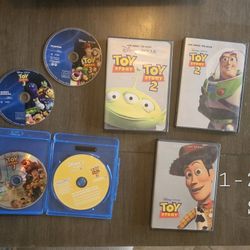 Toy Story 1 , 2 , 3 DVD Collection + Bonus DVDs