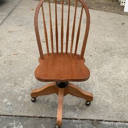 Solid Wood Amish Made Rolling Desk Chair