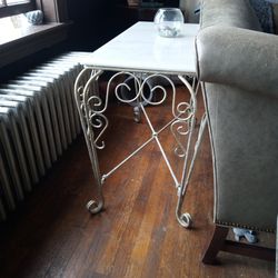 Matching Sofa and Coffee Table Real White Marble Modern