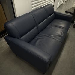 Jasper Blue Leather Sofa - Kane’s