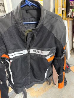 Alpha Motorcycle Jacket Black Orange