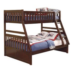Brand New Brown, White, Or Gray Twin Full Bunkbed Only