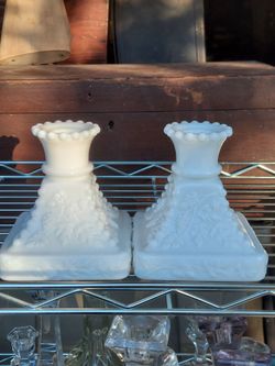 Vintage westmoreland milk glass candle holders