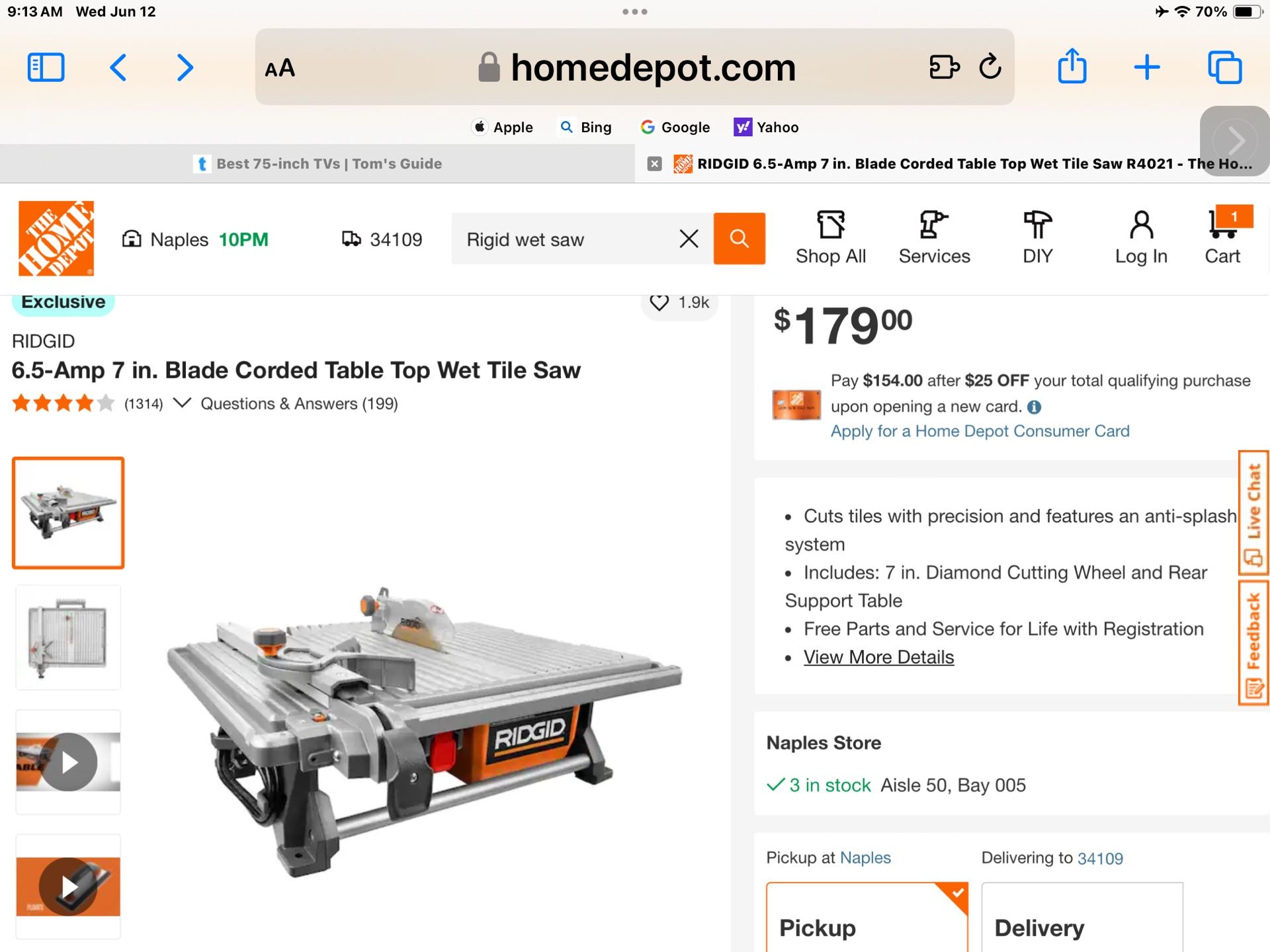 Rigid Wet Saw