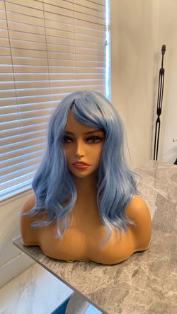Sky blue short Halloween wig