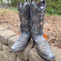 Gray Ladies Size 7.5 Cowboy Boots
