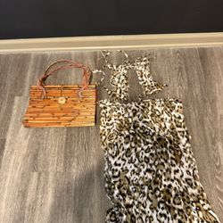 Bamboo Purse With Leopard sundress