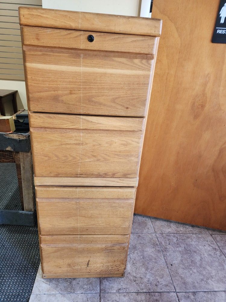 Solid Wood Vertical File Cabinet 4 Drawers 55"H 20"W 23D