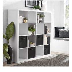 Better Homes & Gardens 16-Cube Storage Organizer, White Texture