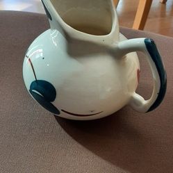 Purinton Slip Ware Pottery Leaves Flower Pitcher 