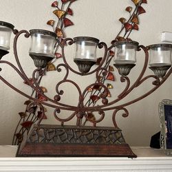 5 Candelabra Solid Bronze Metal Very Heavy