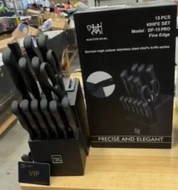 New 15-Piece Knife Set with Block  (MSRP $199)