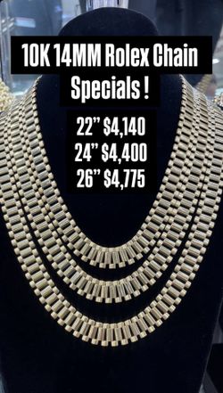 10K 14MM Rolex Chain. 