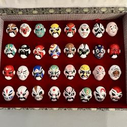 Miniature Hand Painted Beijing Opera Masks - Set of 32