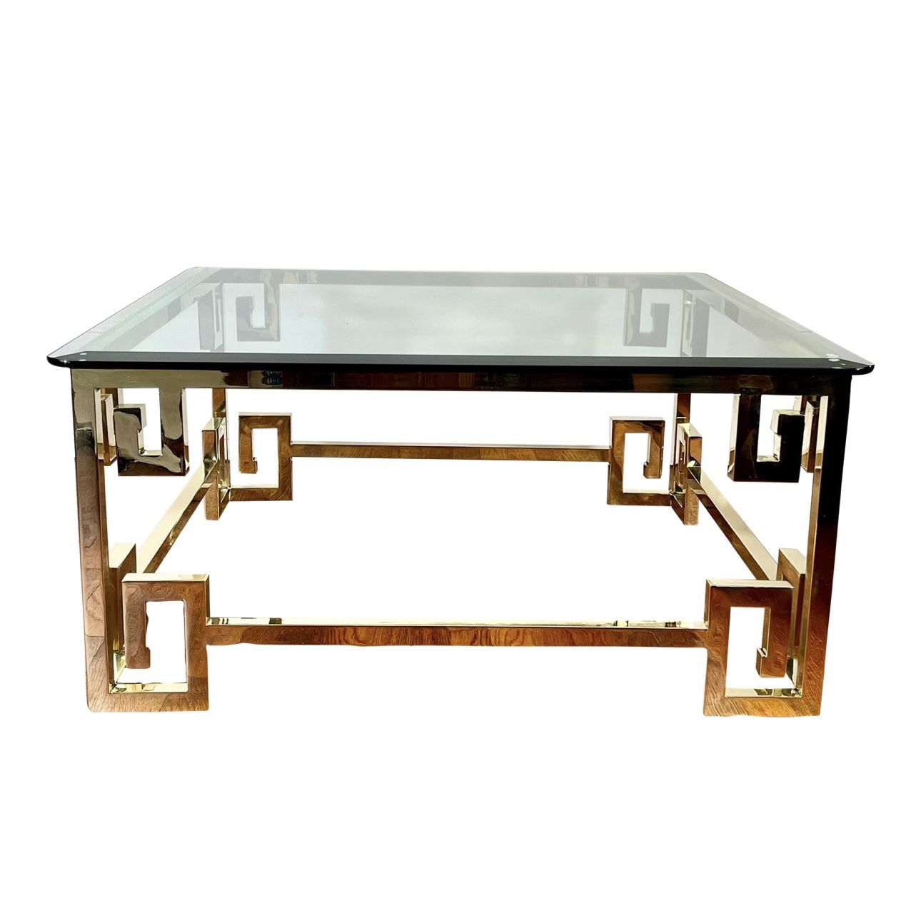 Mastercraft Brass Coffee Table Greek Key Accent