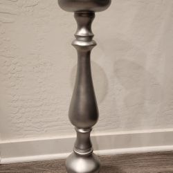 Large 22" Silver Resin Candle Pillar Holder