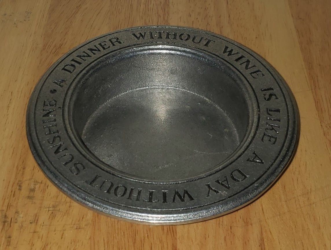 "Dinner Without Wine is Like a Day Without Sunshine" Vintage Silver Decorative Bowl