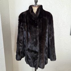 Dark Ranch Mink Fur Coat Near Black Size M NO OFFERS 