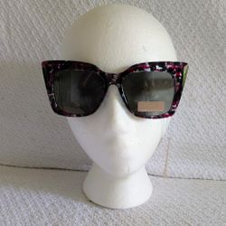 Sunglasses Rachel Roy Black Red White Patterned Sunglasses 