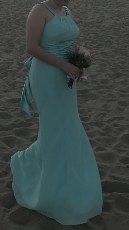 Dress  from Davids Bridal . Mint color.