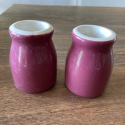 Pair of Handmade Pottery Flower Bud Vases