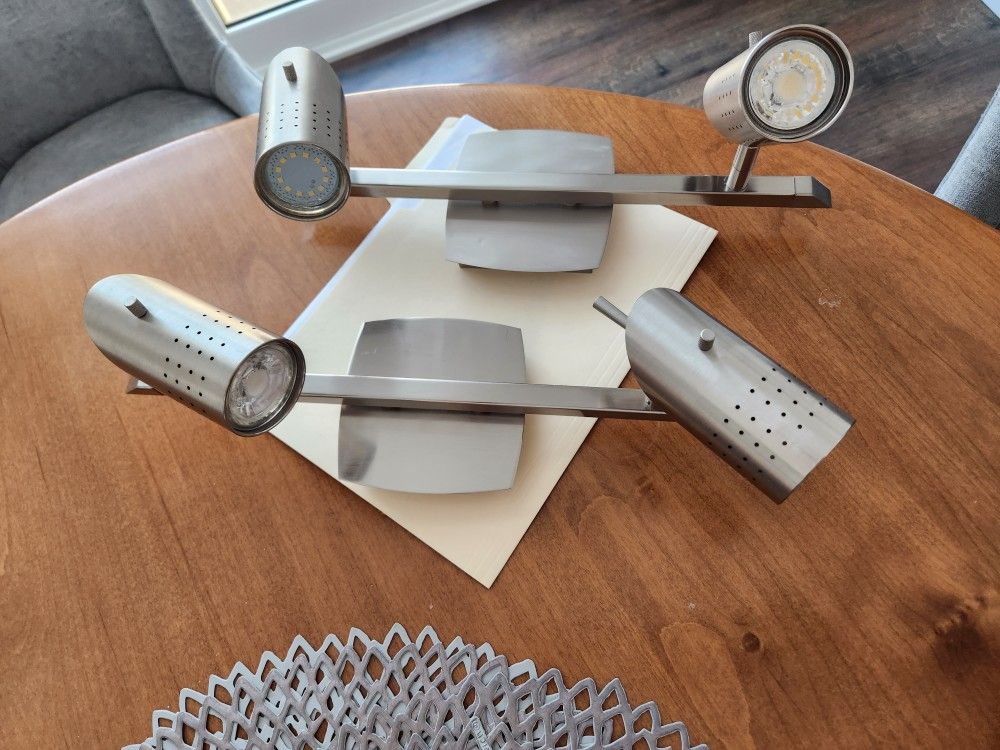Pair of Access Ceiling/Wall LED Track Lights Brushed...