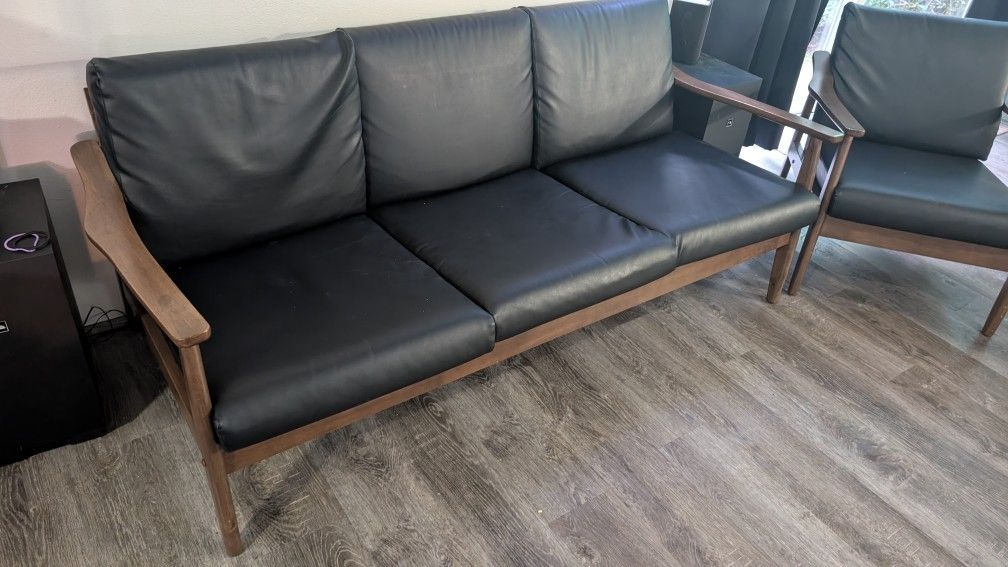Baxton Studio Three Piece Living Room Set Mid Century Modern