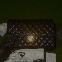 Chanel Black Flap Purse Gold