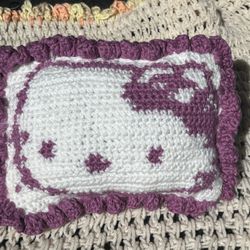 Crochet Hello Kitty Mini Pillow 💗