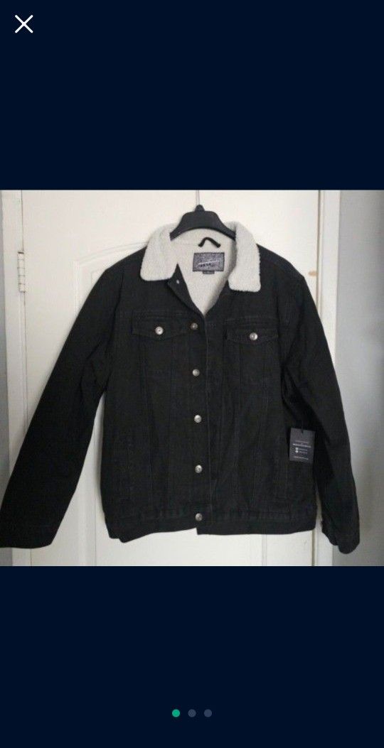 Men's Denim Trucker Jacket XL Black White