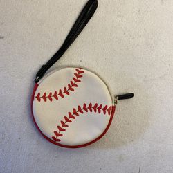 A1-177-   Super Cute Luv 💕Betsy Baseball With Hearts, Leather Coin Purse