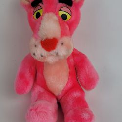 Vintage 1980 Pink Panther 11" Plush Toy Mighty Star Stuffed Animal United Artist
