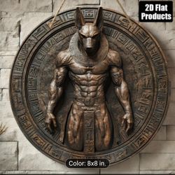 Anubis Guardian Round Wall Plaque