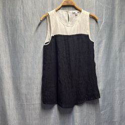Banana Republic Cream and Black Sleeveless Tank Top size small 