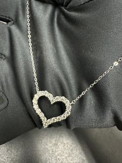 925 Sterling Silver With VVS Moissanite Stones Heart Pendant