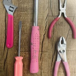 Pink Tool Set & Assorted Screwdrivers