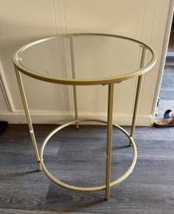 Gold glass end table