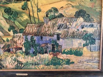 Do you LOVE Van Gogh? STUNNING colors large frame w/ brass inscription $30