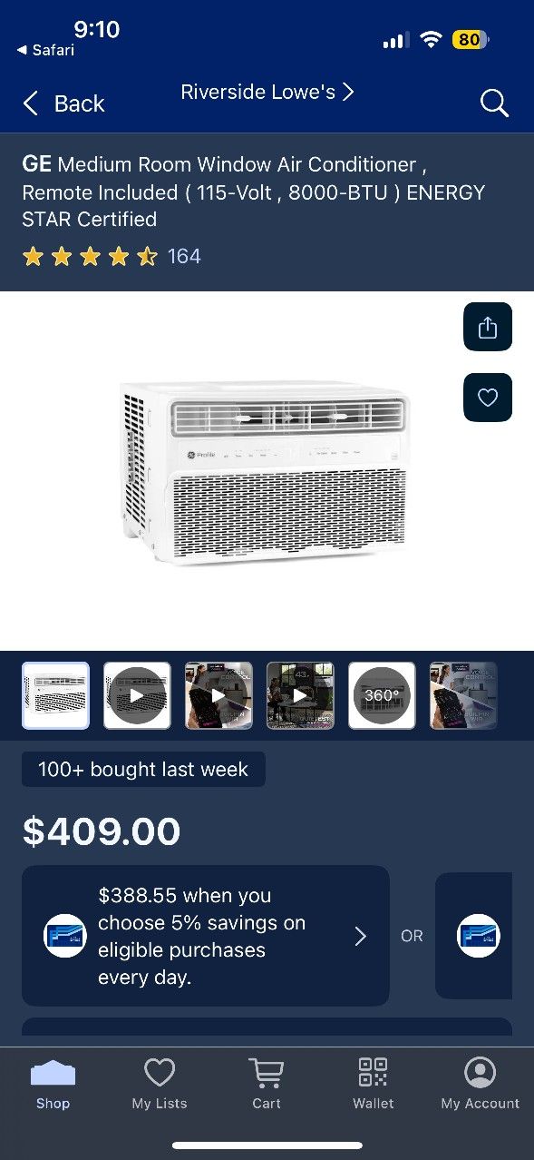 8000 BTU Window Ac