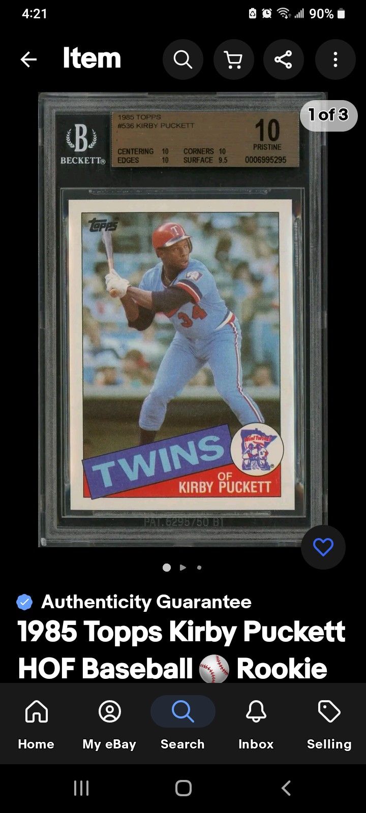Kirby. Baseball Card