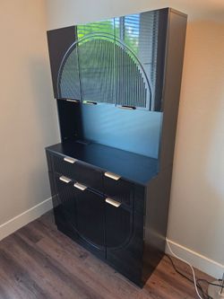 Mid-century Modern Black Hutch